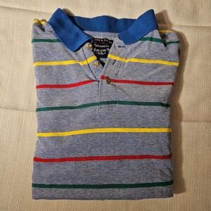 Sutter‎ & Grant Striped Polo Shirt Mens XL Short Sleeve Casual Colorful